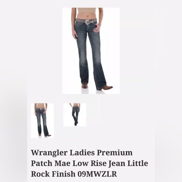 Wrangler Ladies Premium Patch Mae Low Rise Jean Little Rock Finish, Size 7/8x32 - Picture 10 of 10